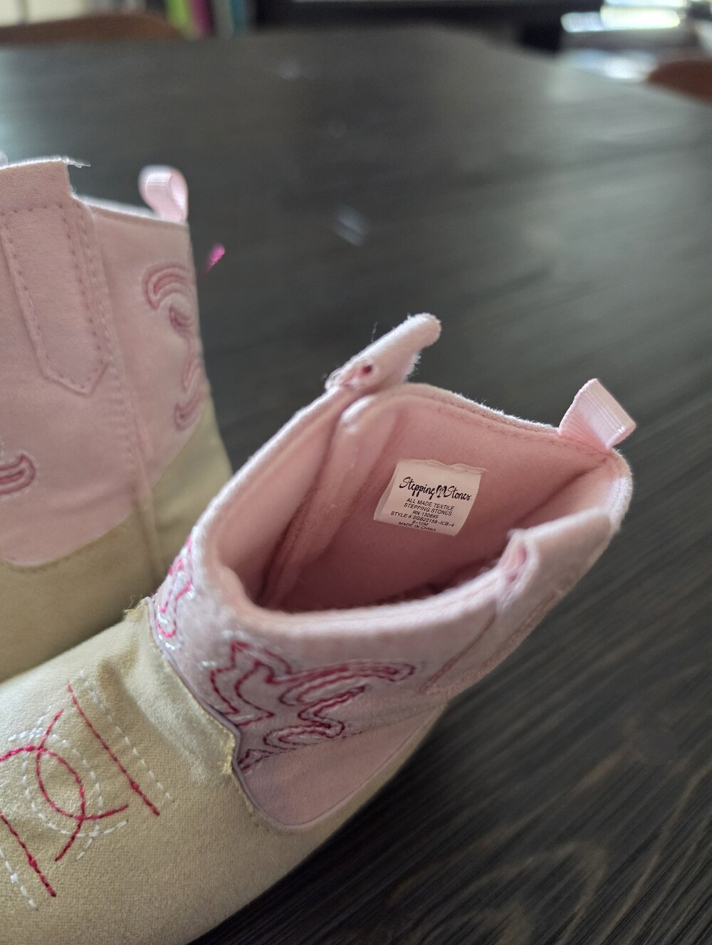 Pink and Tan Kids Western Boot 6-12m